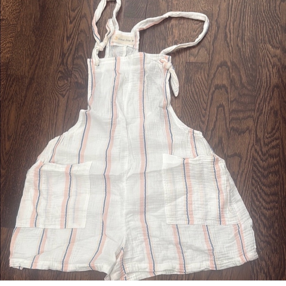 Vici Cream Jumpsuit with Pink and Blue Stripes